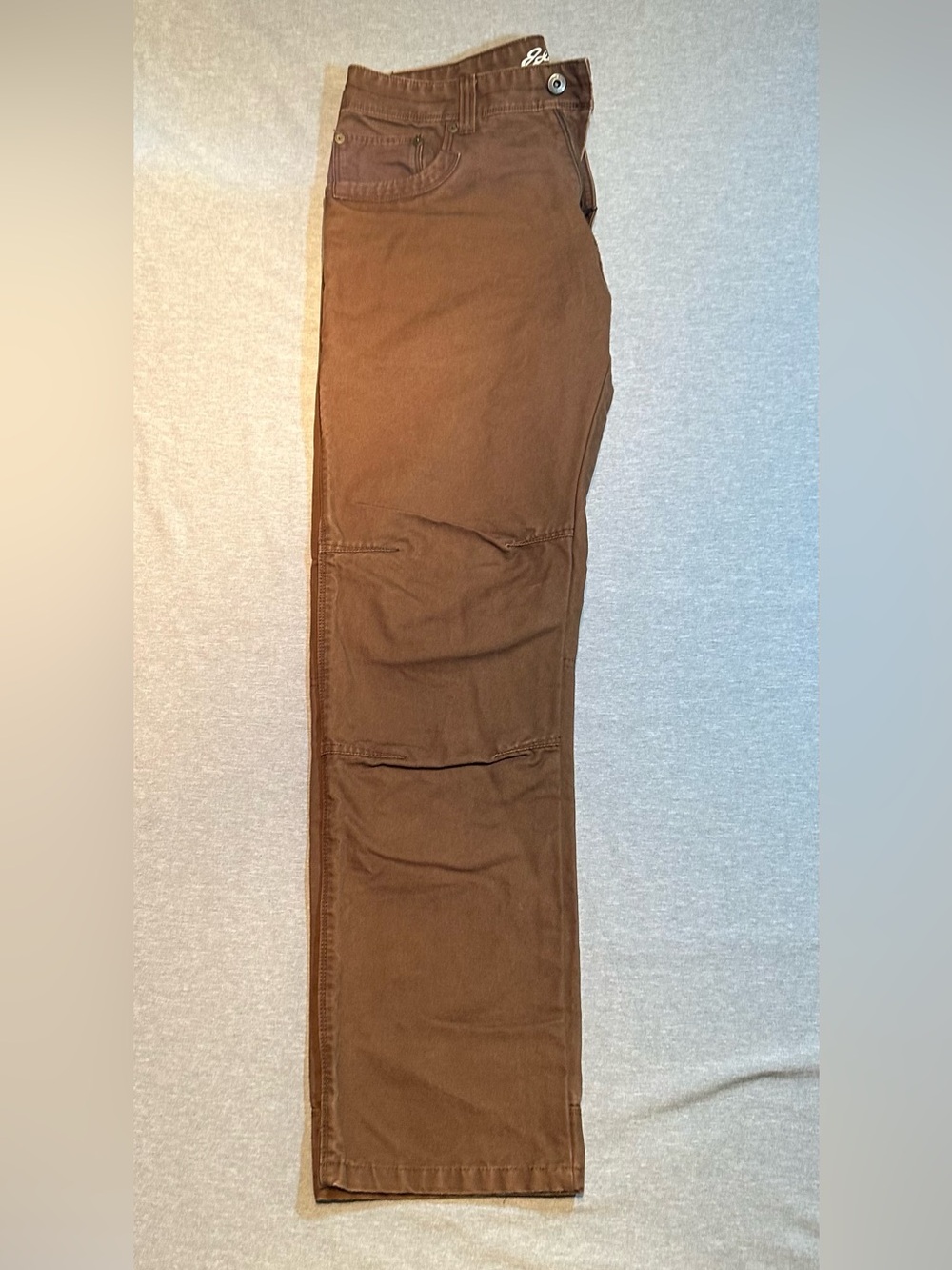Eddie Bauer Double-Knee Workwear Utility Pants in a Durable Brown Duck Canvas - Picture 6 of 6